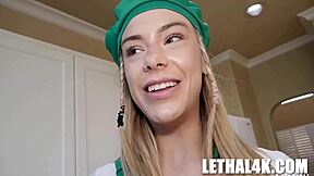 dylan moore gives jerry kovak a generous reward with her petite body