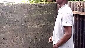 guy demonstrates peeing technique for prostate issues.