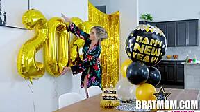 Stepmom Cory Chase uses New Year's glory hole with Diego Perez