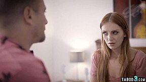 I spy on the petite redhead teen and prey on her ass while her family's away