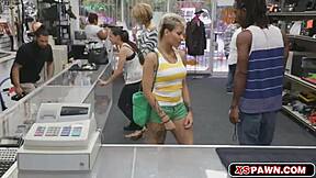 Luscious hottie babe GETS her PUSSY BANGED by petite teen with small tits!