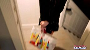 Nerdy Brunette Hazel O'Connor Deep Fingers Pussy and Gives Intense BJ