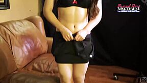 I give footjob while fingering my shaved pussy deep