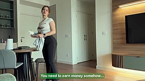 the maid seduces her boss with a wild cowgirl ride to keep her job