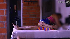 Stepsister says to best friend, Let's share a secret in the living room.