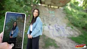 fit slim teen viks angel picked up for rough casting fuck in germany.