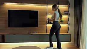 the maid seduces her boss with a wild cowgirl ride to keep her job