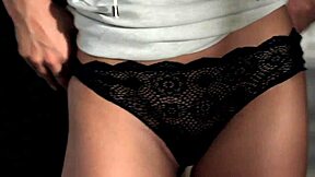 teen lez beauty enjoys inhaling panties in a playful moment