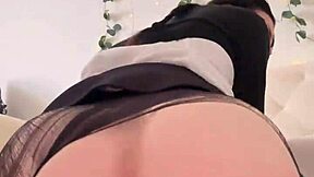 Petite Wednesday Addams bounces her big round ass on a dildo