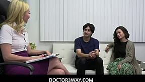 Doctor threesome with stepbro and Aaliyah
