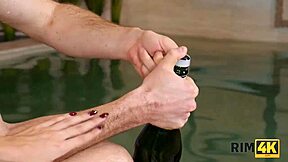 Small-tittied porn actress hooks up with rimming lover