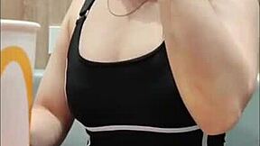 Eating with my step-cousin!