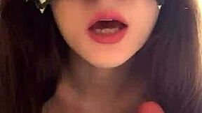 POV Russian Girl Gives Dildo Blowjob with Dirty Talk