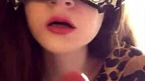 POV Russian Girl Gives Dildo Blowjob with Dirty Talk