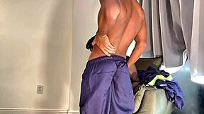 Teen brunette teases with gaping ass