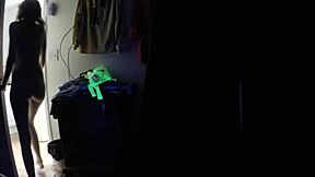 I watch carrie b's skinny body in blacklight sex, so hot!