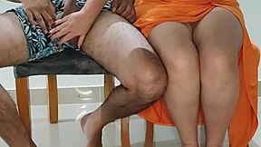 Stepsister Rides Stepfathers In Homemade Dinner Scene