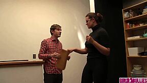 Watch this hot milf dry hump that shy virgin so intensely!