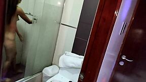 Spying On Beautiful Peruvian Latina Sister-In-Law Bathing, Then Fucking Her Doggy Style.