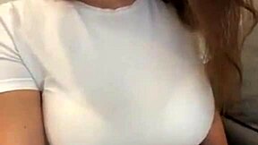 Stepmom In Short Skirt Shows Her Bra