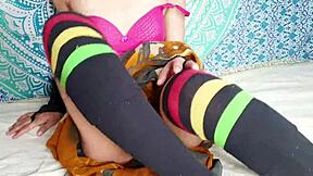 petite indian babe massages dick before sex