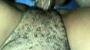 wife tells husband to fuck her gently in missionary and cum inside hairy pussy