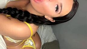 horny british teen playing solo with dildo at home, tight and cute