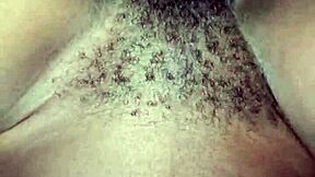 wife tells husband to fuck her gently in missionary and cum inside hairy pussy