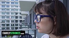 Stepdaddy chooses between nerdy and slutty stepdaughters for rough fucking