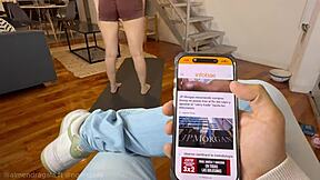 my friend's girlfriend almendra gala gives me the best yoga class with bent over shaved pussy oral pov