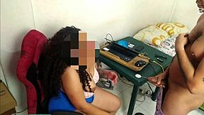 Curvy brunette gets intensely fucked at work