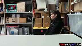 skinny latina teen shoplifter gets fucked by security santa in the shop