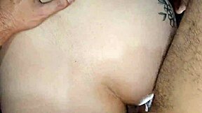 Wife moans during bareback anal worship