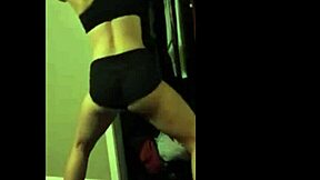 The white teen 18+ shakes her fit ass in a twerking dance at the party