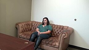 Mia Marks Casting Session on Sofa in California College Interview