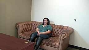 Mia Marks Casting Session on Sofa in California College Interview