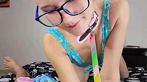 sexy slave gives deep blowjob to master