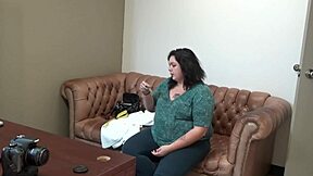 Mia Marks Casting Session on Sofa in California College Interview