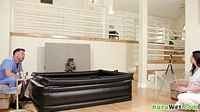 seth gamble, gal ritchie busty teen brunette gives wet nuru massage to horny client and more