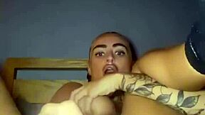 Slutty goth teen fingers herself hard.