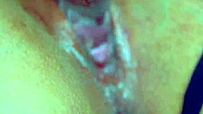 Girl's puffy pussy meets glass dildo for sensual orgasm