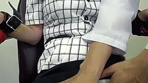 curvy japanese teen 18+ with saggy tits in roleplay creampie