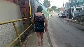 Bold Colombian Latina stepmom flaunts giant cameltoe in tight shorts with stepson watching her marked vagina