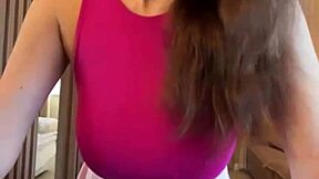 Stepmother indulges in sucking her big tits