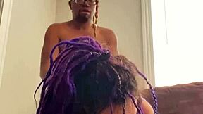 Broke Purple Dreadhead Takes Hard Dick Rough Pounding!