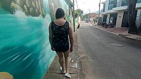 Bold Colombian Latina stepmom flaunts giant cameltoe in tight shorts with stepson watching her marked vagina