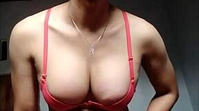 I'm stroking my Asian shemale cock solo.