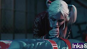 Superman uses harley quinn's bat in the anus during a heroic mission to save the world from disaster