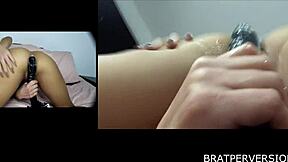 nikki brooks and chichi medina masturbate with dildos close up