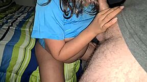 Mexican pregnant nurse in uniform teases with big tits and curvy belly after hospital shift then gets cum filled by patient